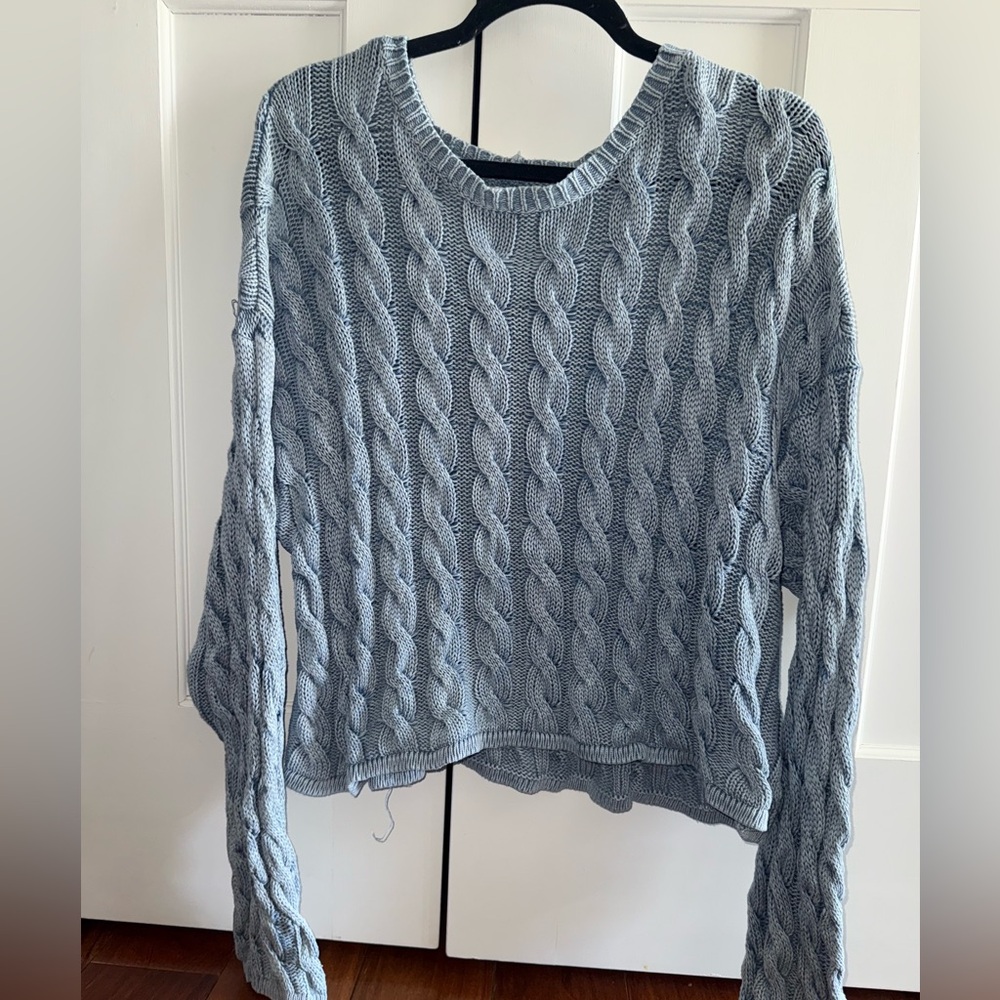 American Eagle Blue Cable Knit Sweater